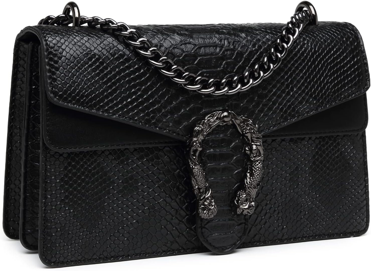 Crossbody Bags for Women - Snake Printed Clutch Purses Leather Chain Shoulder Bags Evening Handbags