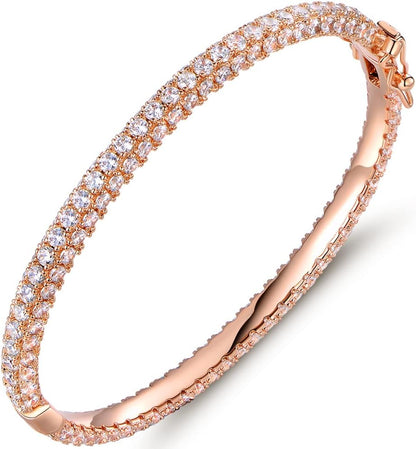 18K Gold Plated Crystal Bling Eternity Bangle Bracelet