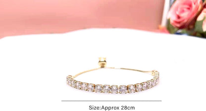 Fashion Adjustable Chain Bracelet for Women Cubic Zirconia Rose Gold Gift Bracelet of Luxury Shining Jewelry