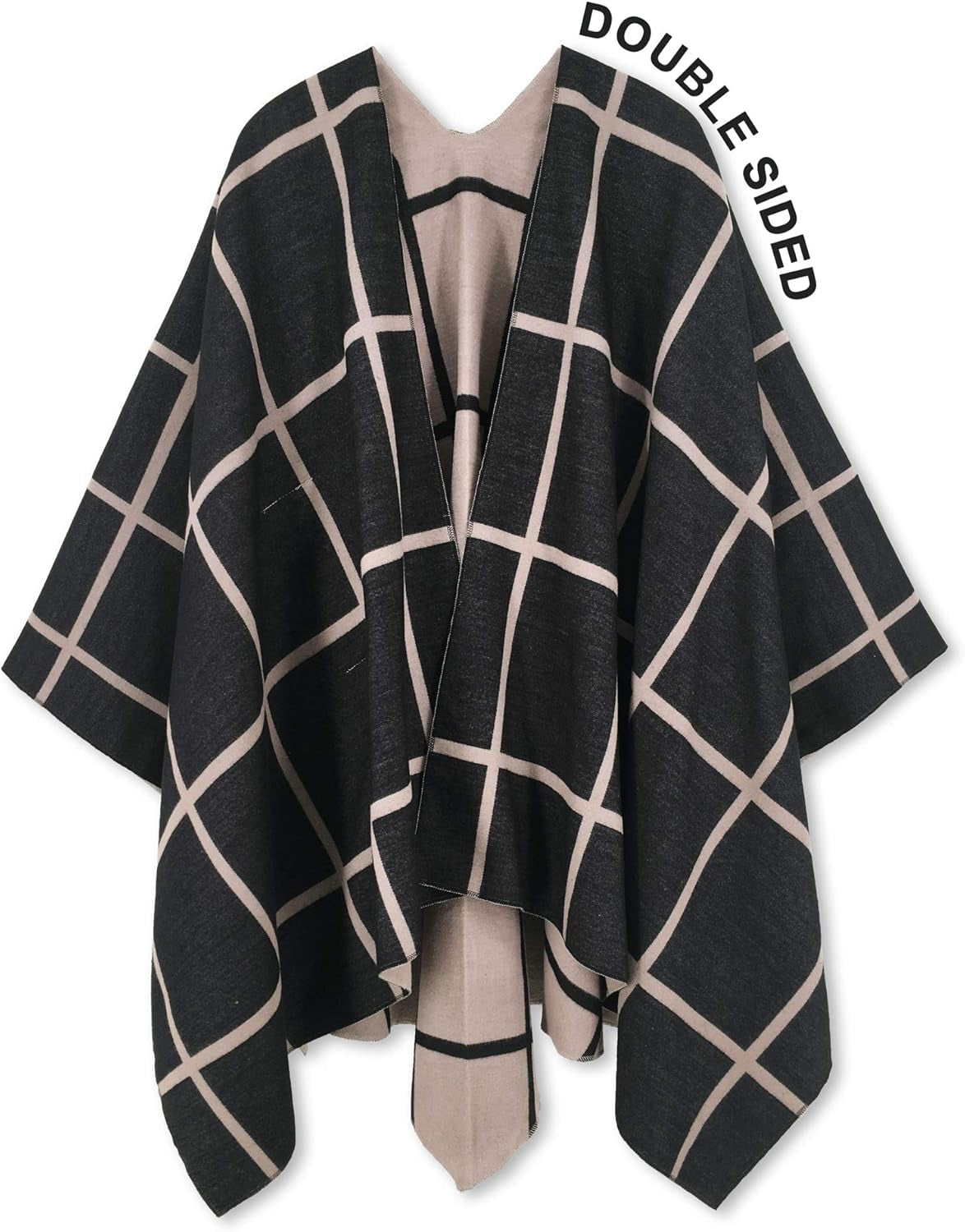 Women'S Shawl Wrap Poncho Ruana Cape Open Front Cardigan Shawls for Fall Winter