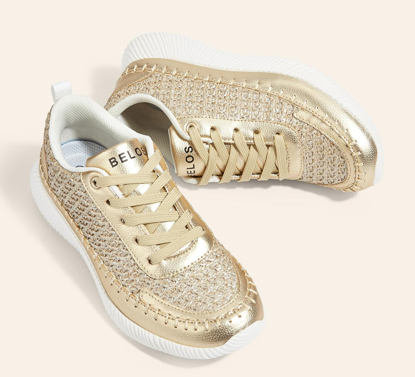 Women'S Glitter Shoes Sparkly Lightweight Metallic Sequins Tennis Shoes Casual Retro Braided Walking Shoes