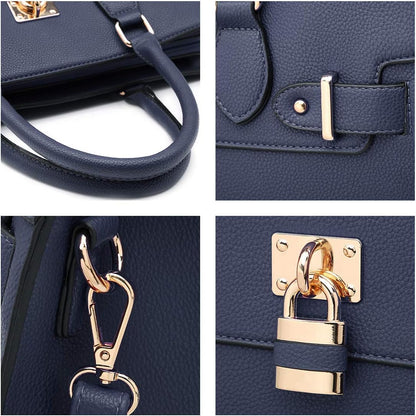 Women Handbags and Purses Ladies Shoulder Bag Top Handle Satchel Tote Work Bag with Matching Clutch