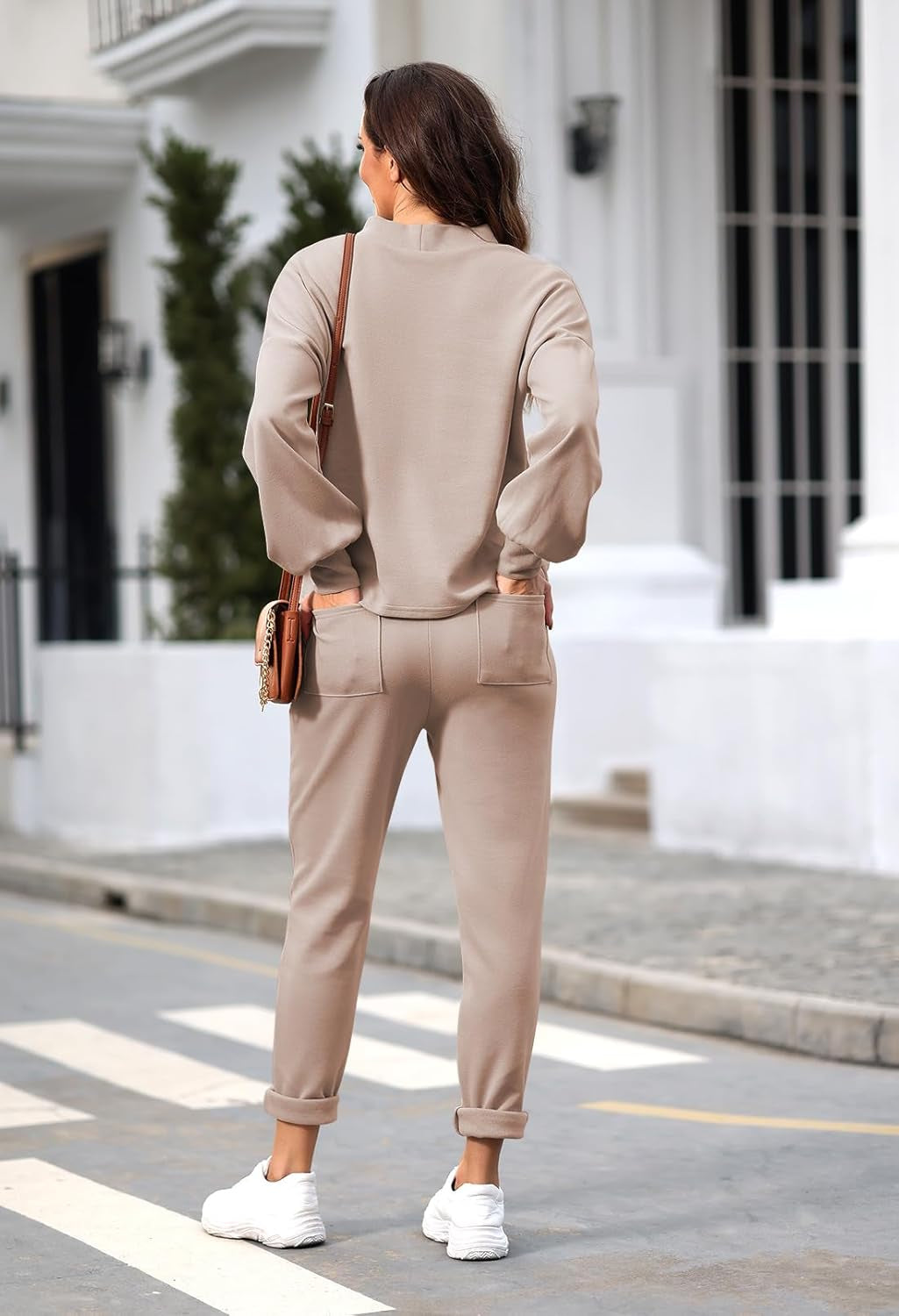 Women'S 2 Piece Outfits Long Sleeve Pullover Sweatshirt Jogger Pants Sweatsuit