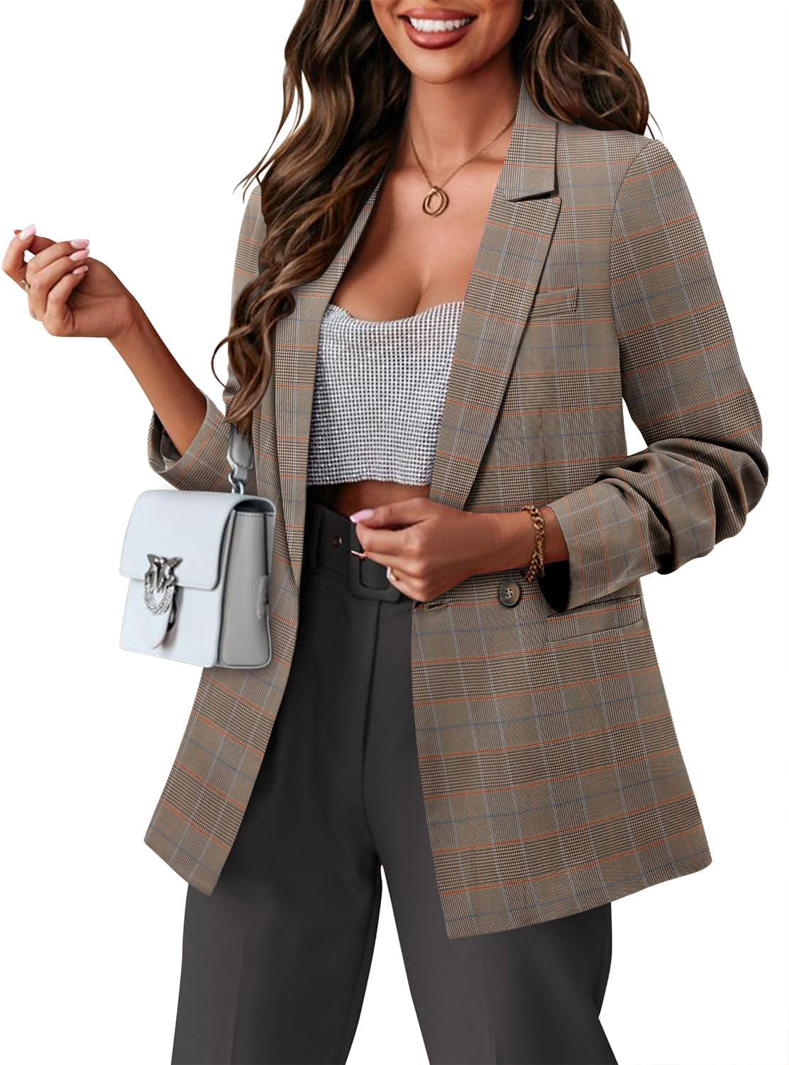 Women Business Casual Blazer Jacket Fashion with Lined Work Professional Suit Jacket