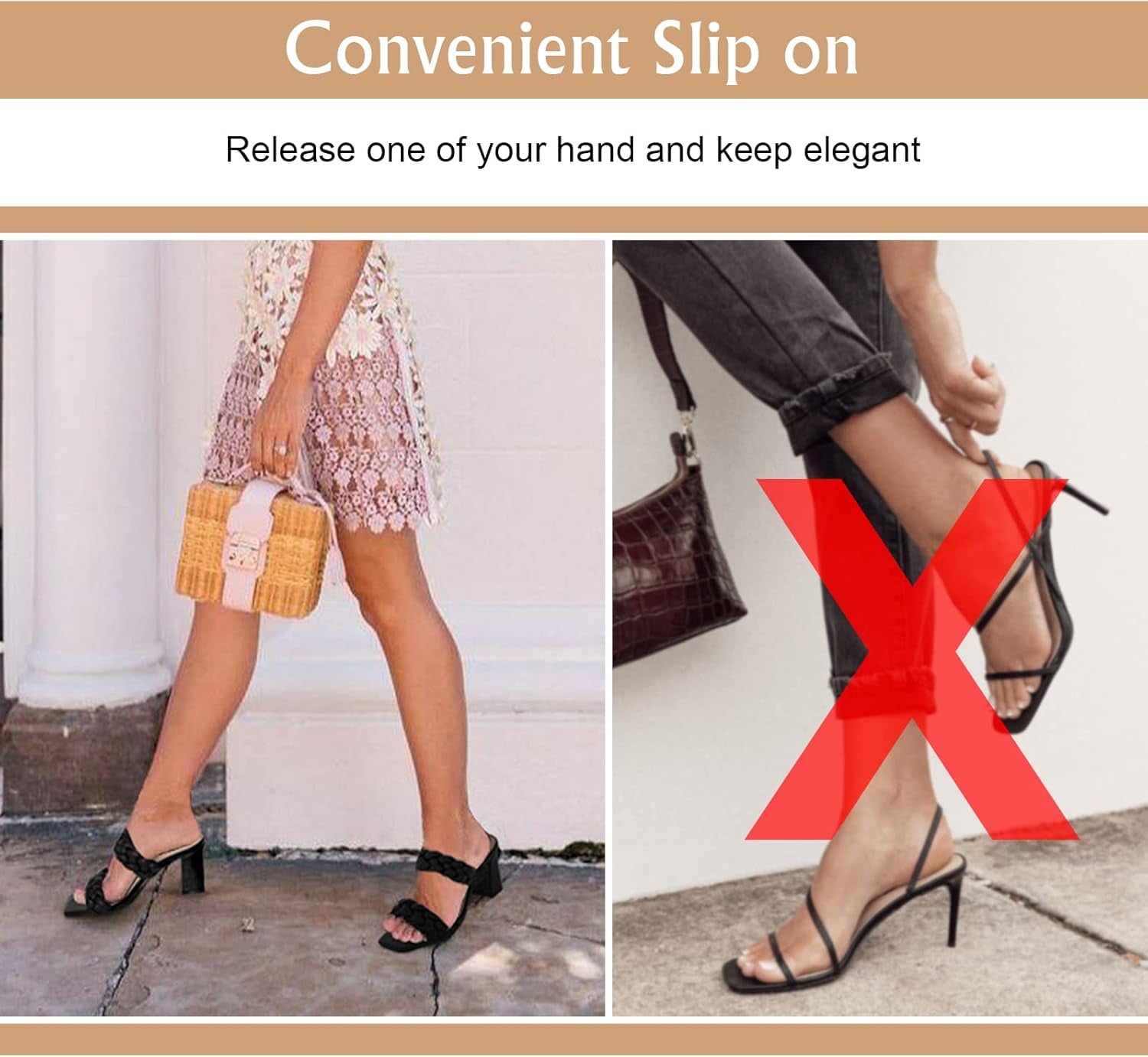 Women'S Braided Heeled Sandals Strappy Square Open Toe Heels Backless Mules Slip on Block Heels