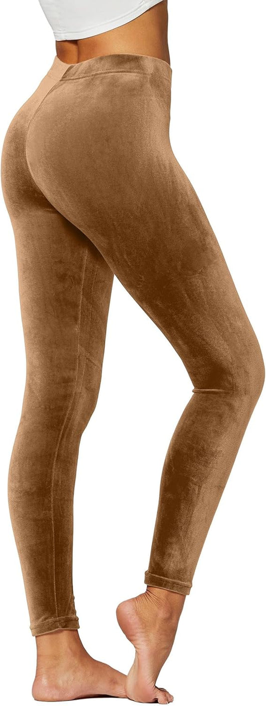 Leggings for Women in Luxe Velvet or Vegan Faux Leather - Available in Regular and plus Size