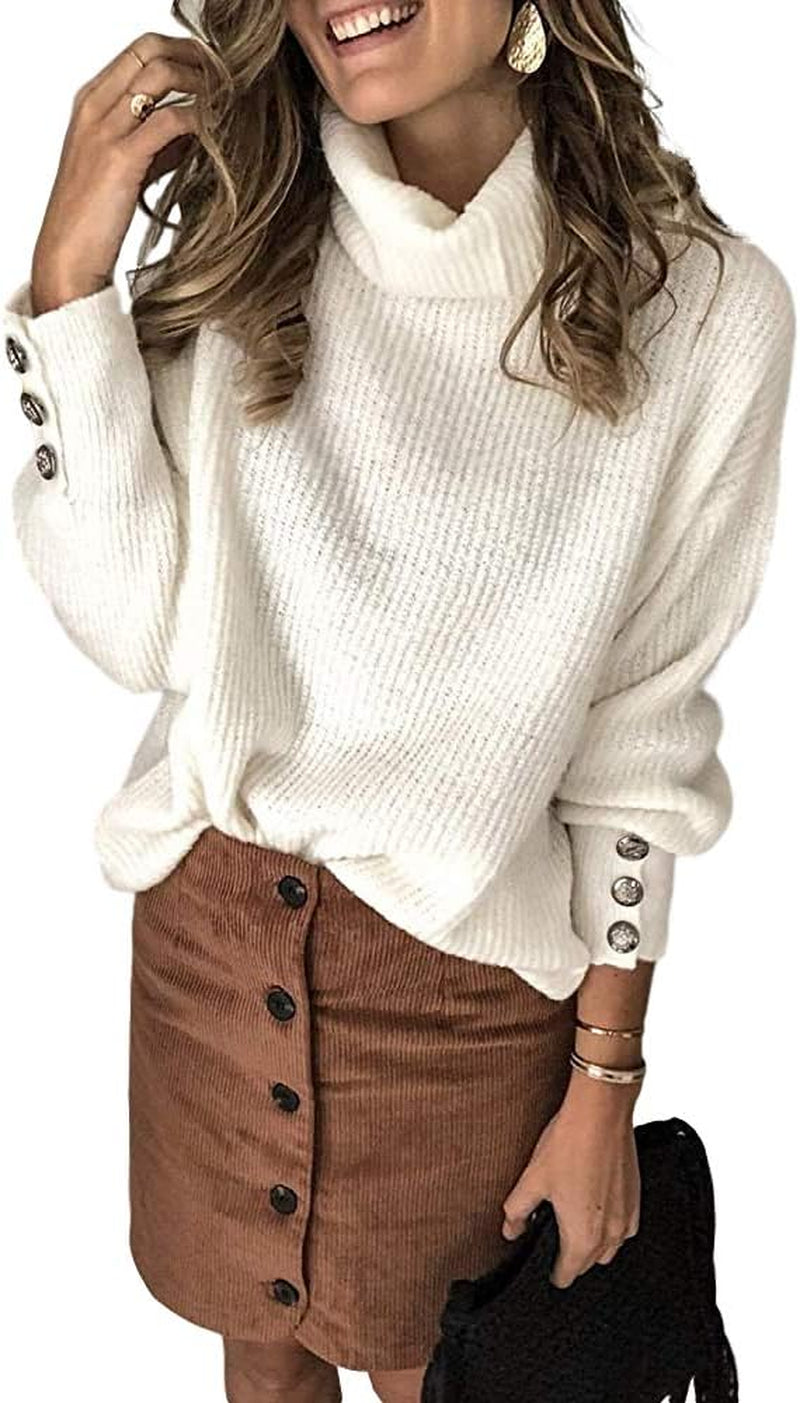 Women'S Oversized Turtleneck Chunky Pullover Sweaters Cowl Neck Long Sleeve Winter Slouchy Loose Knit Sweaters