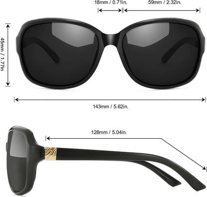 Small Wrap Sunglasses for Women | Lightweight Square Frame with 100% UV400 | Polarized Shade for Womens