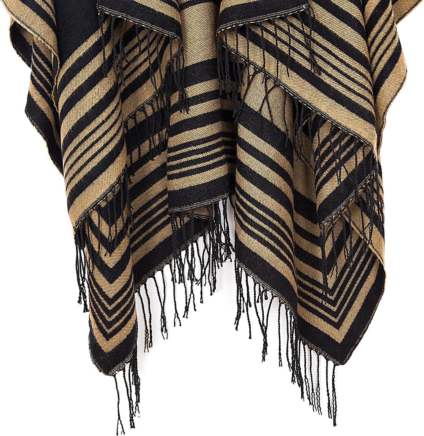 Women'S Printed Tassel Open Front Poncho Cape Cardigan Wrap Shawl