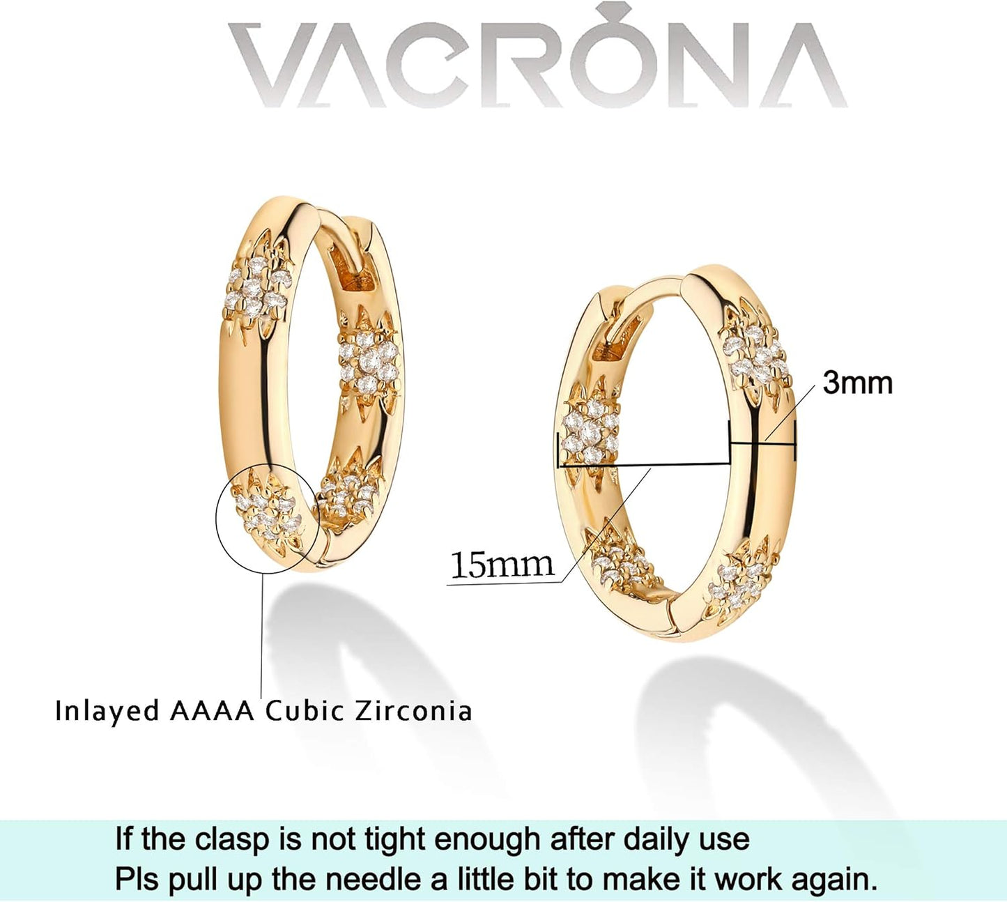 Cubic Zirconia Huggie Earrings 14K Gold Plated Tiny Earrings Small Huggie Hoop Earrings Simple Lightweight Hoops Gift for Women