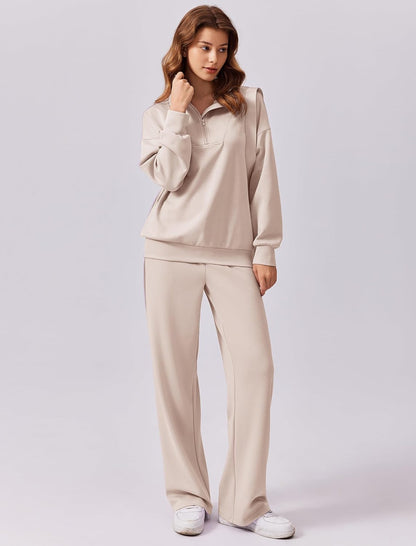 2 Piece Sets for Women 2025 Fall Outfits Sweatsuit Oversized Sweatshirt Wide Leg Sweatpants Matching Set Tracksuit