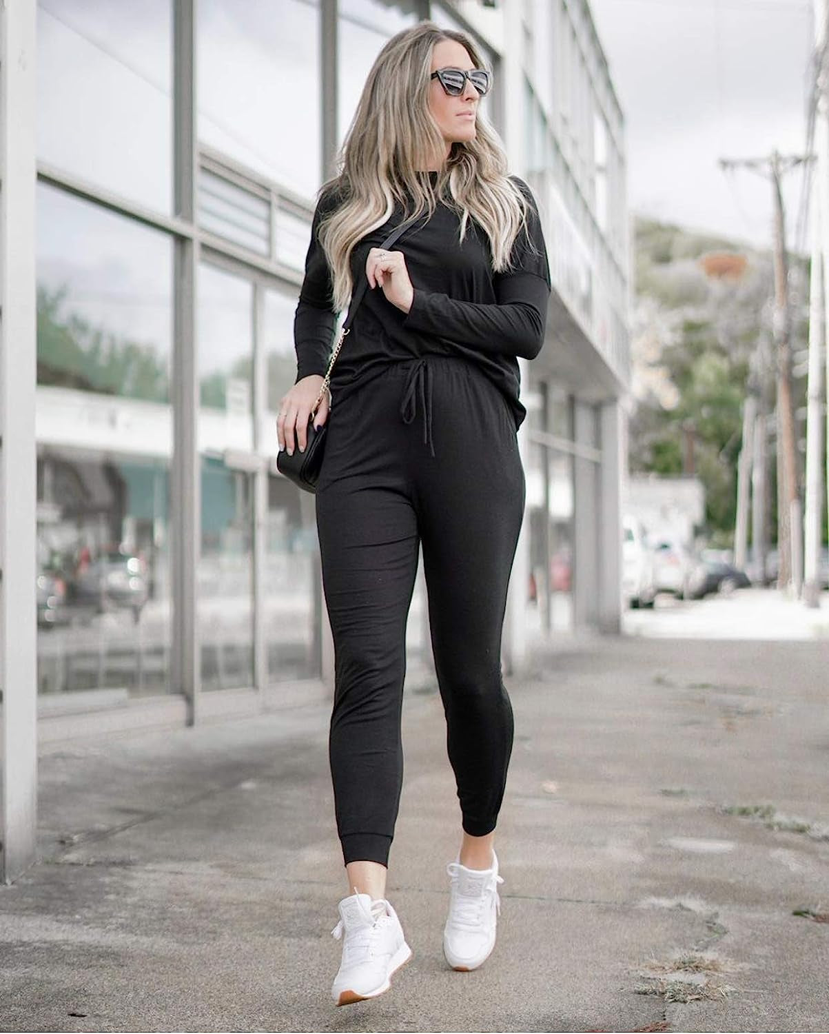 Women'S Fall 2 Piece Lounge Outfit Long Sleeve Crewneck Pullover Tops High Waisted Pants Set Tracksuit