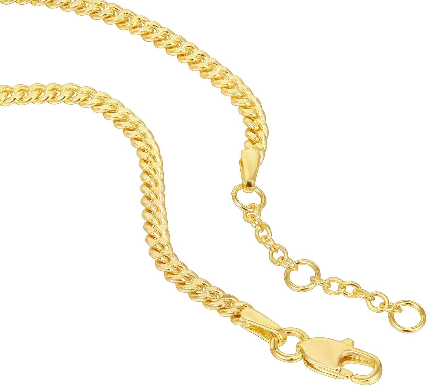 14K Gold Plated Paperclip/Curb/Figaro Chain Adjustable Bracelet for Women