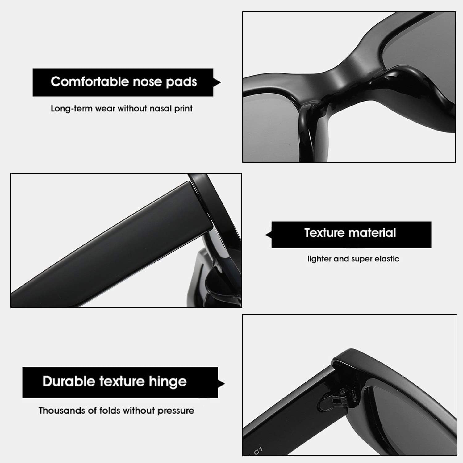 Rectangle Sunglasses for Women Retro Driving Glasses 90’S Vintage Fashion Narrow Square Frame UV400 Protection