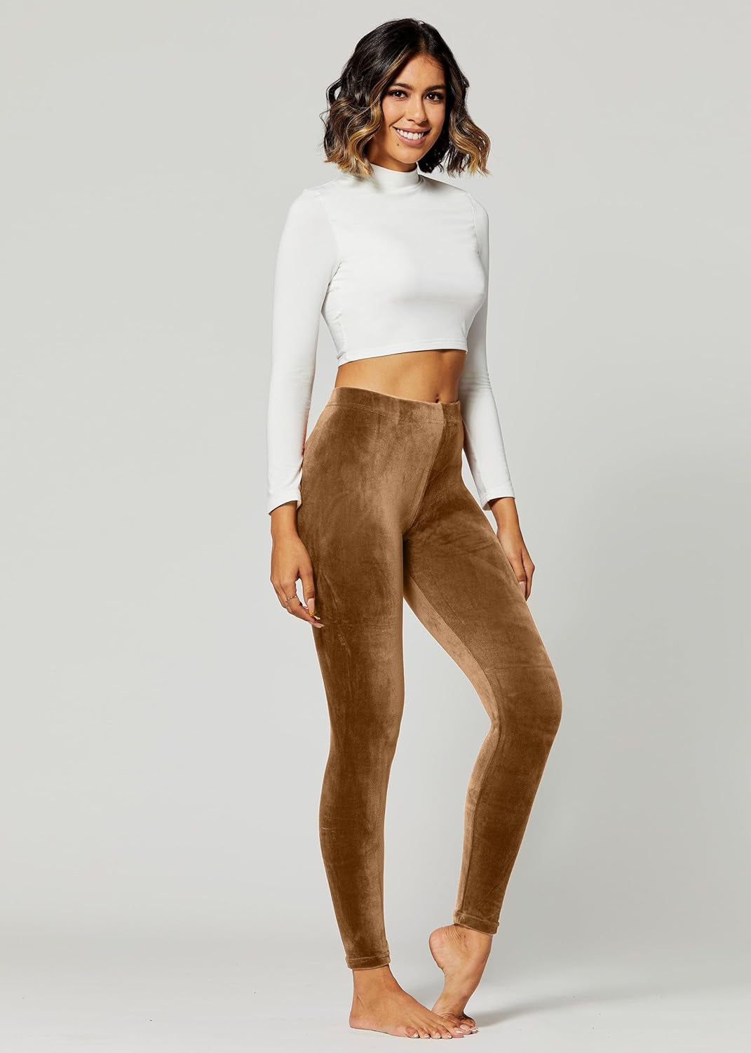 Leggings for Women in Luxe Velvet or Vegan Faux Leather - Available in Regular and plus Size