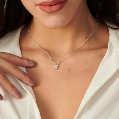 Silver Necklace for Women, Dainty Star of David Necklace 14K White Gold Plated Butterfly Necklace Sun Lotus Flower Necklace Simple Bead Necklace Jewelry Everyday for Women