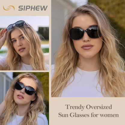 Small Wrap Sunglasses for Women | Lightweight Square Frame with 100% UV400 | Polarized Shade for Womens