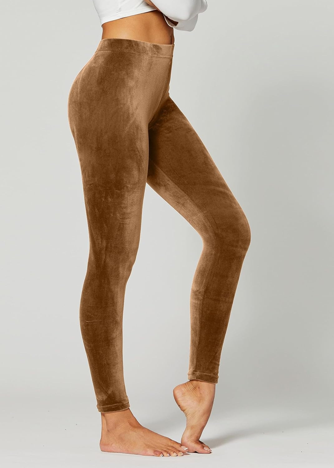 Leggings for Women in Luxe Velvet or Vegan Faux Leather - Available in Regular and plus Size