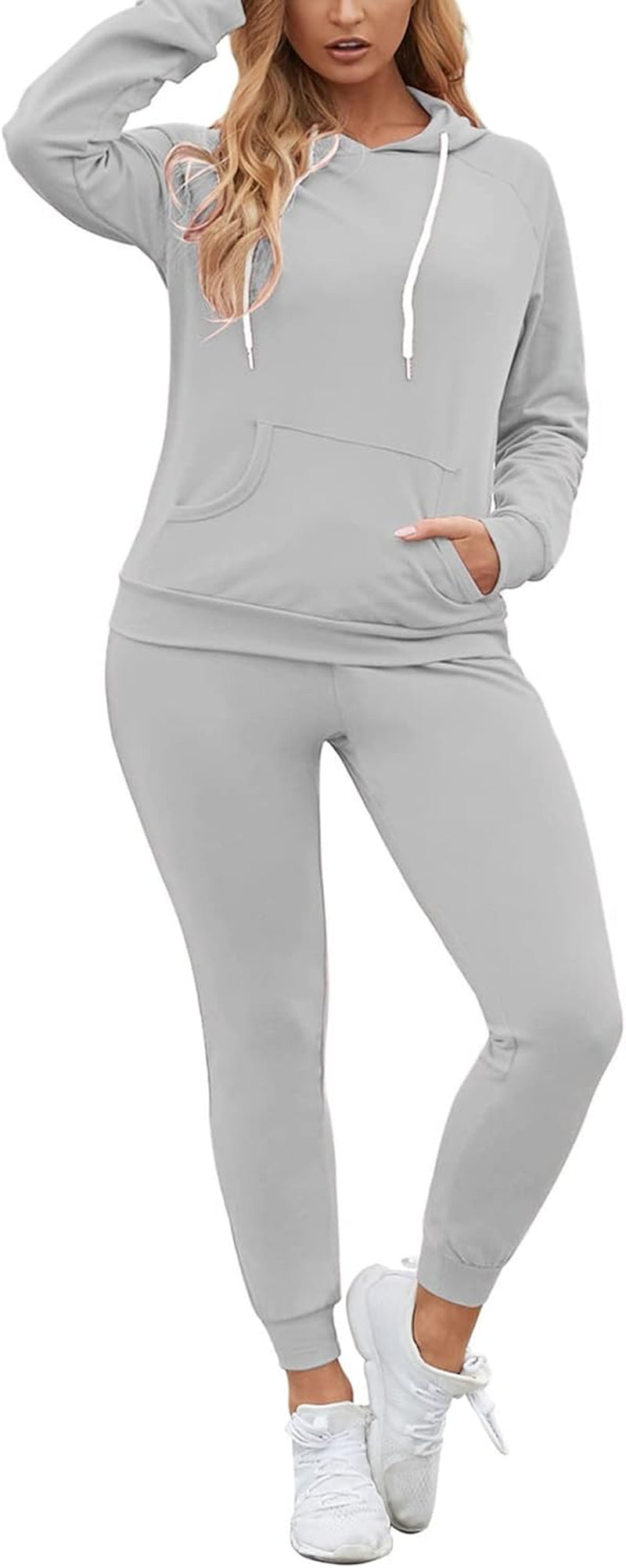 Women Pullover Hoodie Pockets Sweatpants Sport Jogger Sweatsuit