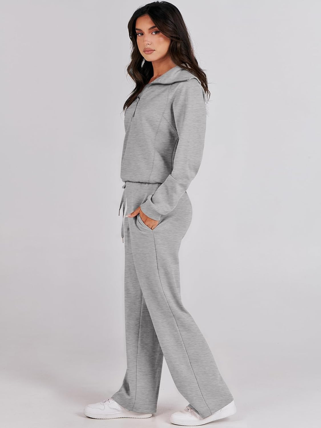 Women 2 Piece Outfits Sweatsuit Oversized Sweatshirt Sweatpants Tracksuit Sweat Lounge Matching Set 2025 Fall Trendy