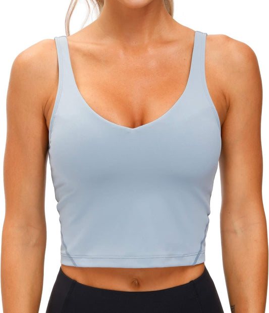 Womens' Sports Bra Longline Wirefree Padded with Medium Support