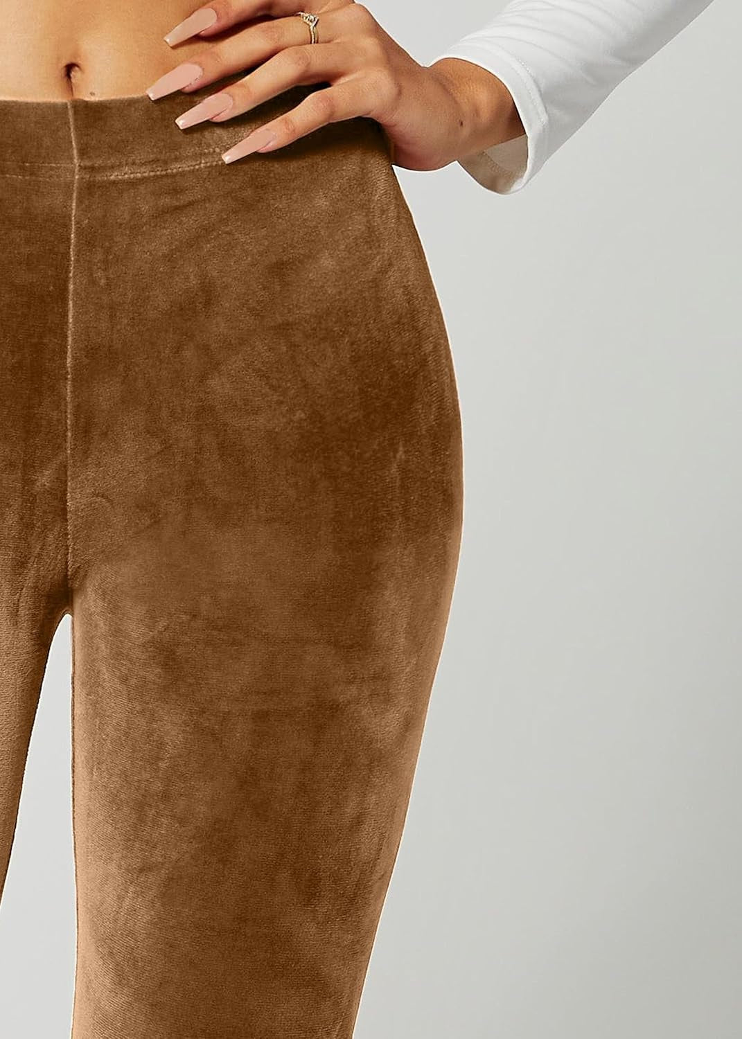 Leggings for Women in Luxe Velvet or Vegan Faux Leather - Available in Regular and plus Size