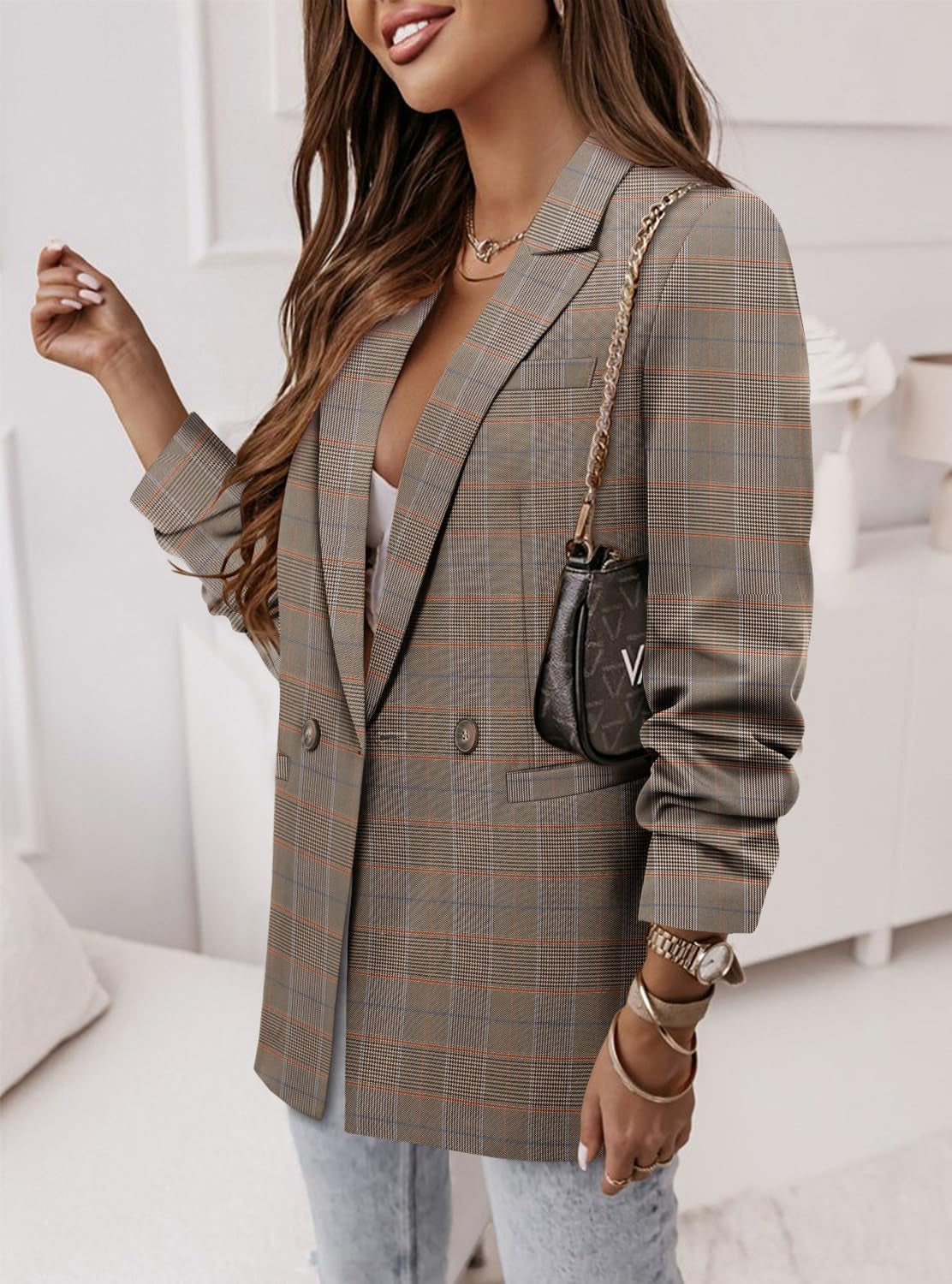 Women Business Casual Blazer Jacket Fashion with Lined Work Professional Suit Jacket