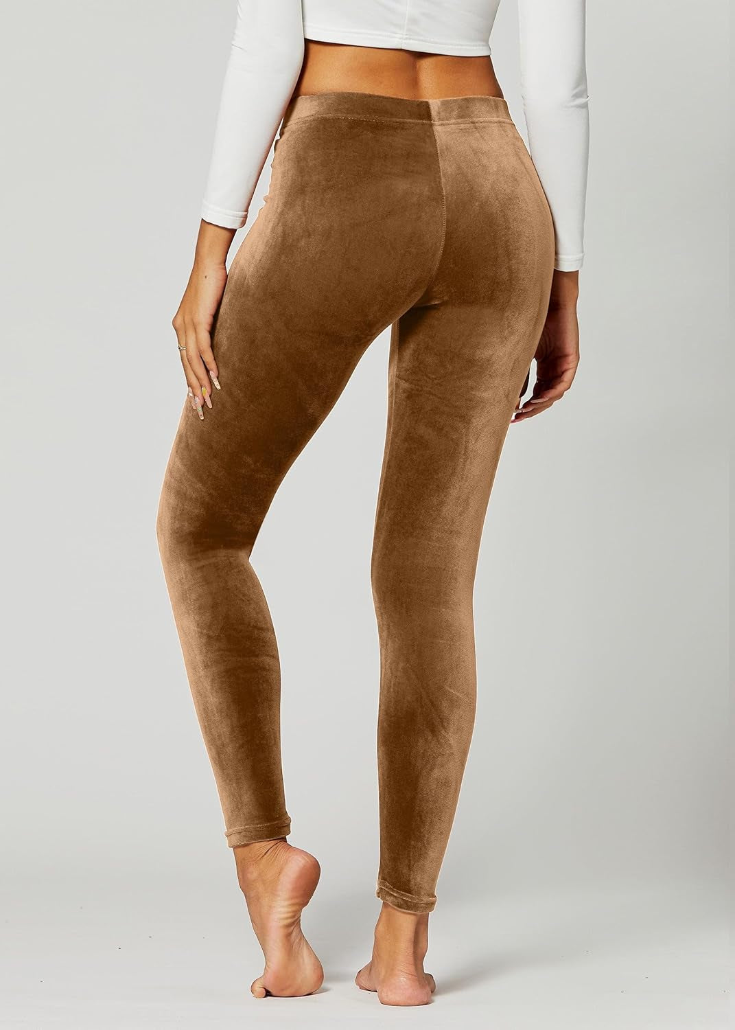 Leggings for Women in Luxe Velvet or Vegan Faux Leather - Available in Regular and plus Size