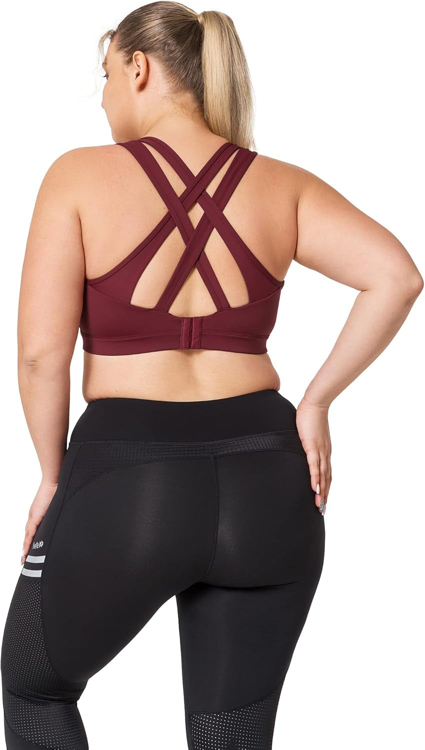 Women High Impact Sports Bras Criss Cross Back Sexy Running Bra for plus Size