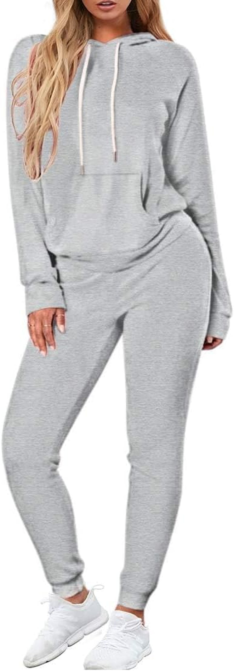 Women Pullover Hoodie Pockets Sweatpants Sport Jogger Sweatsuit