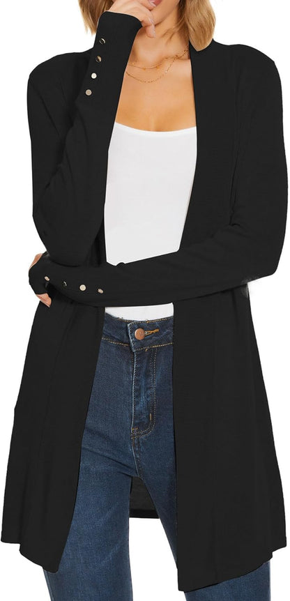 Women'S Cardigan Sweaters Open Front Long Sleeve Cardigan Dressy Casual Trendy Lightweight